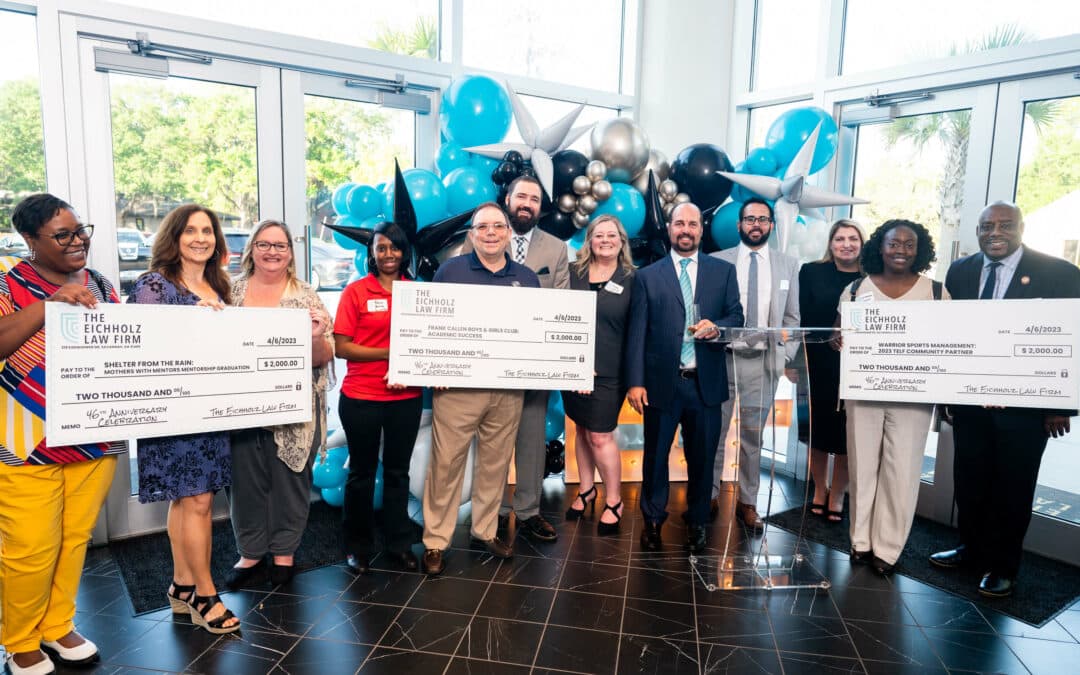 PRESS RELEASE: The Eichholz Law Firm Surprises Three Community Partners with Donations at Firm’s 46th Anniversary Event